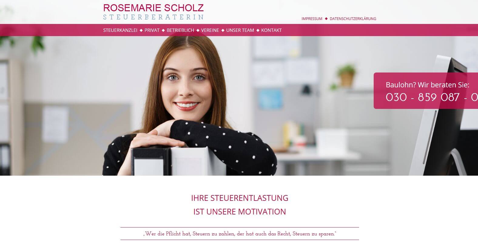 Image of Versierte Beratung im Bereich Baulohn: Steuerkanzlei Rosemarie Scholz in Berlin-Charlottenburg