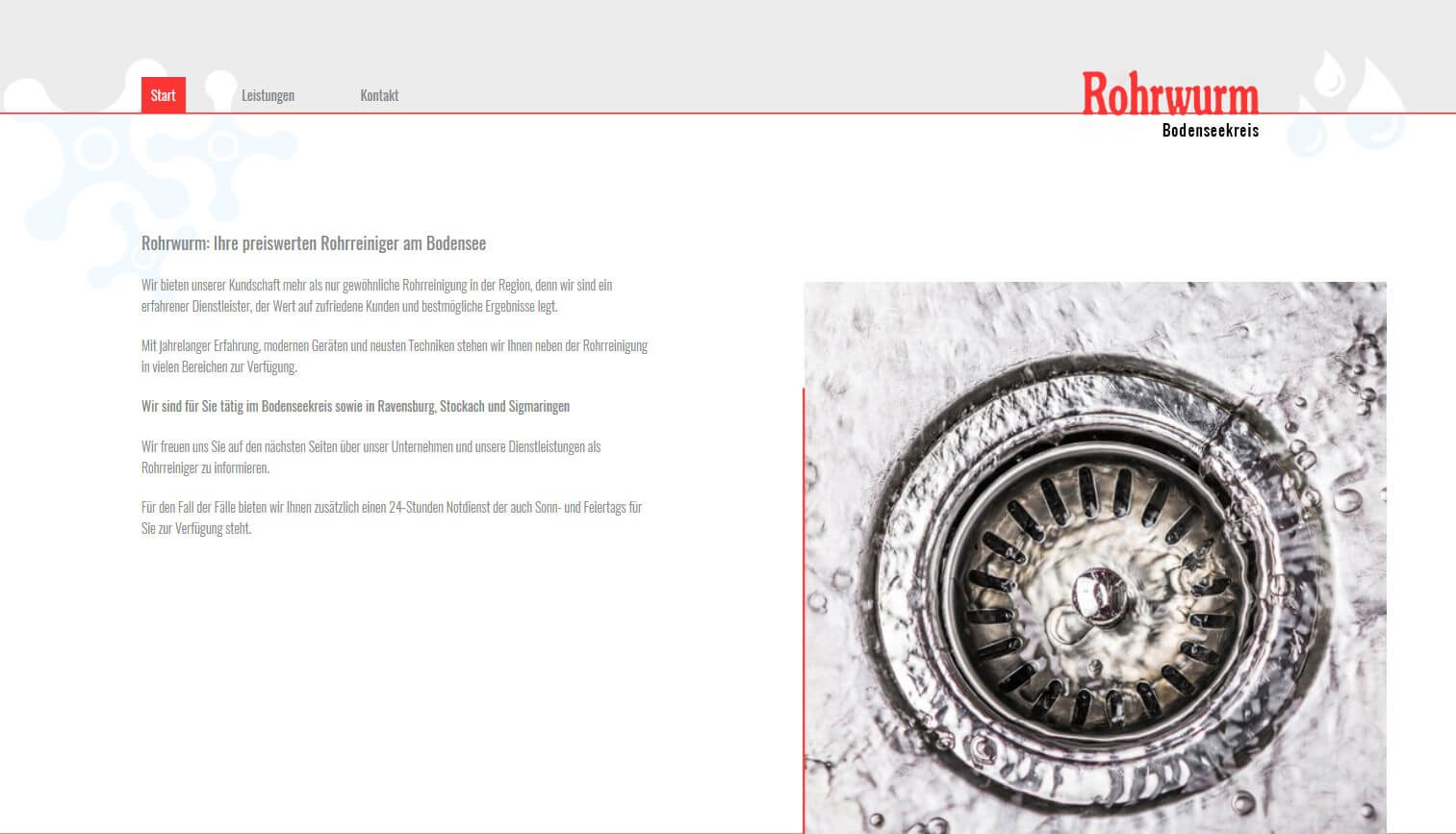 Image of Effiziente Rohrreinigungen bei Überlingen: Rohrwurm Bodenseekreis in Heiligenberg – Hattenweiler